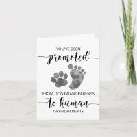 Pregnancy Announcement Card to Dog Grandparents