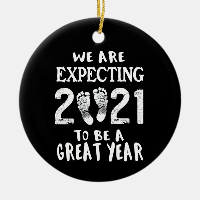 Pregnancy Announcement Ceramic Ornament (Front)