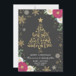 Pregnancy Announcement Christmas Card Floral Frame<br><div class="desc">Pregnancy Announcement Christmas Photo Card Floral Frame. 
All designs are © PIXEL PERFECTION PARTY LTD</div>