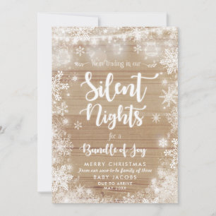 Pregnancy Announcement Christmas Card Rustic Frame