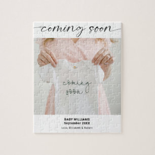 Pregnancy Announcement Coming Soon Baby Photo Jigsaw Puzzle
