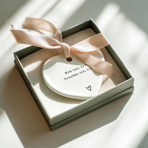 Pregnancy Announcement Custom Heart Shape Ceramic Ornament