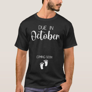Pregnancy Announcement Due In October Mother's Day T-Shirt
