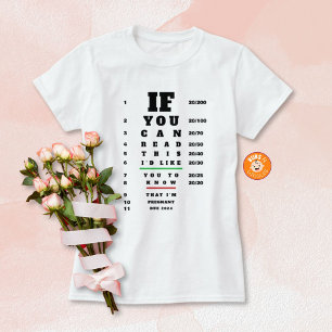Pregnancy Announcement Eye Chart Themed T-Shirt