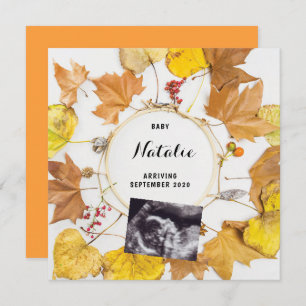 Pregnancy Announcement Fall Autumn Leaves Wreath
