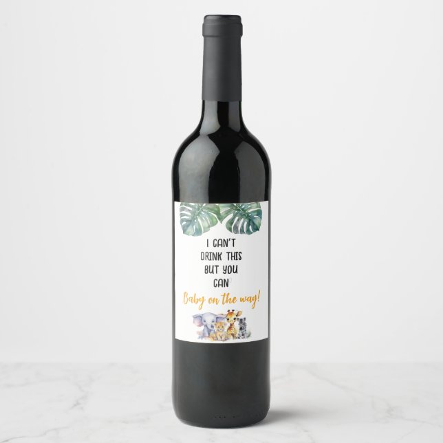 Pregnancy announcement father daddy dad family wine label (Front)