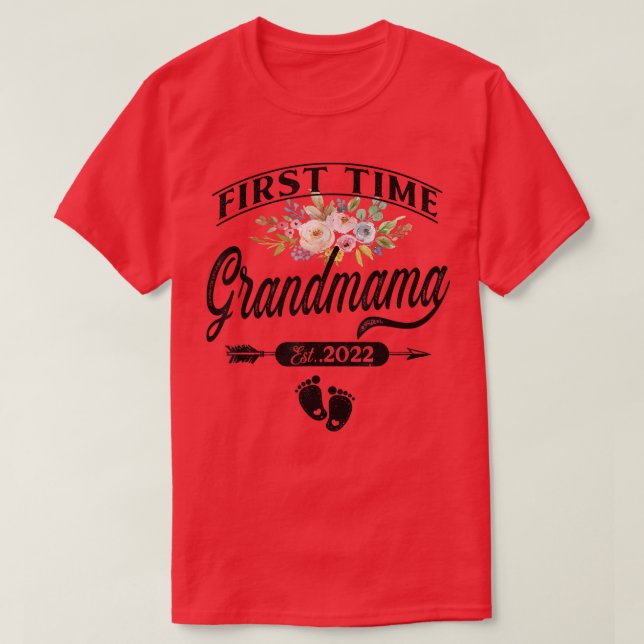Pregnancy Announcement First Time grandmama Est  T-Shirt (Design Front)