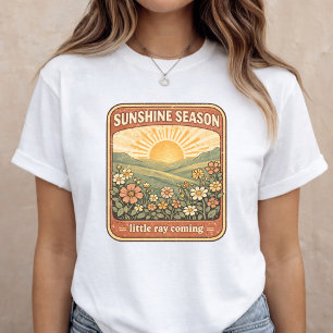 Pregnancy Announcement Floral Summer Baby Reveal T-Shirt