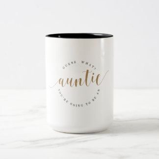 Pregnancy Announcement for sister auntie! Two-Tone Coffee Mug
