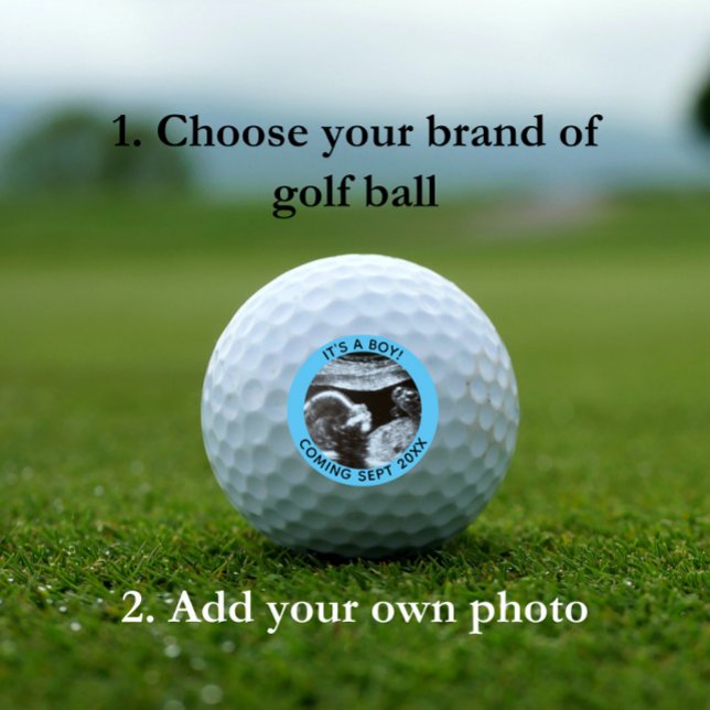 Pregnancy Announcement Gender Reveal Sonogram Golf Balls (Creator Uploaded)