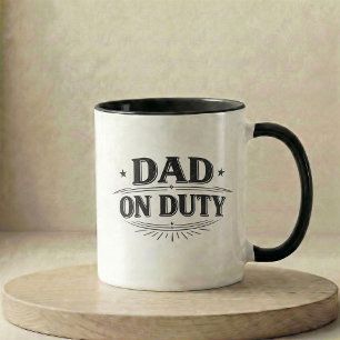 Pregnancy Announcement Gift Dad On Duty Mug