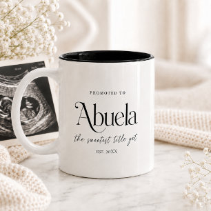 Pregnancy Announcement Gift for Abuela Two-Tone Coffee Mug