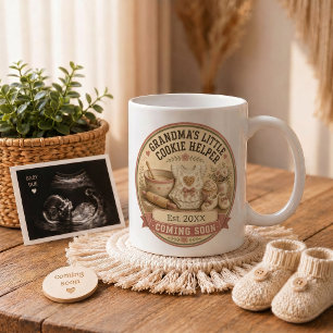 Pregnancy Announcement Gift for Grandma Baking Coffee Mug