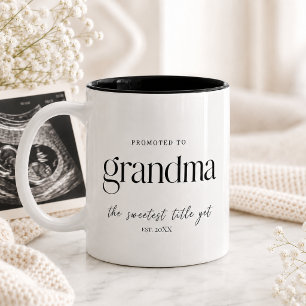 Pregnancy Announcement Gift for Grandma Two-Tone Coffee Mug