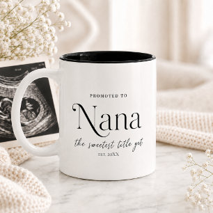 Pregnancy Announcement Gift for Nana Two-Tone Coffee Mug