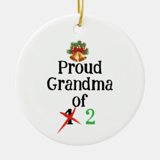 Pregnancy announcement grandma  ceramic ornament