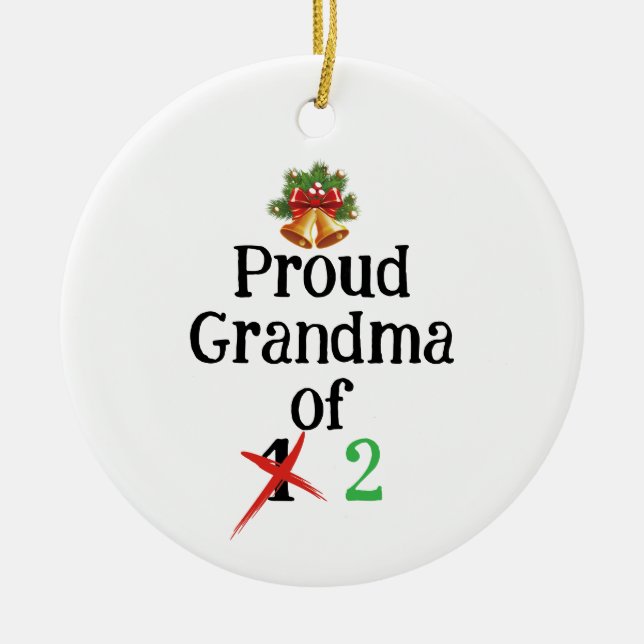Pregnancy announcement grandma  ceramic ornament (Front)
