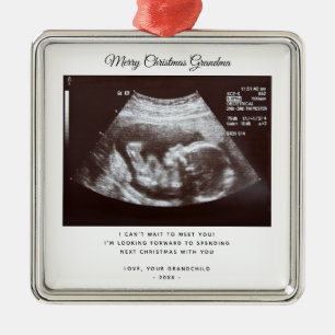 Pregnancy Announcement Grandma Christmas Holiday Metal Ornament
