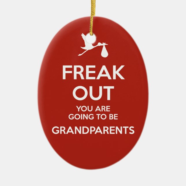 Pregnancy Announcement Grandparents Christmas Ceramic Tree Decoration (Front)