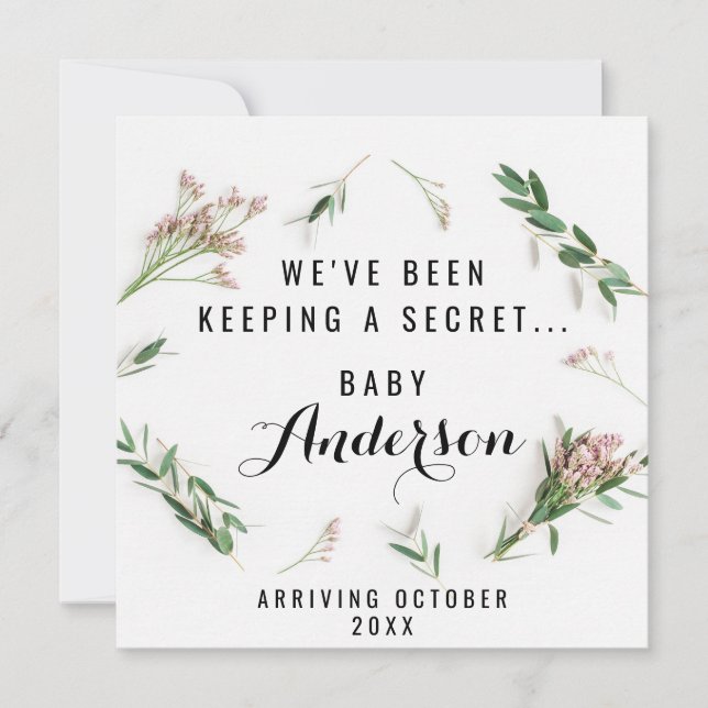 Pregnancy Announcement - Greenery (Front)