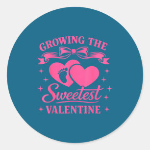 Pregnancy Announcement Growing The Sweetest Valent Classic Round Sticker