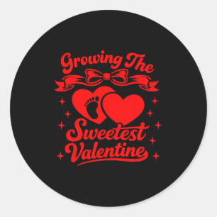 Pregnancy Announcement Growing The Sweetest Valent Classic Round Sticker