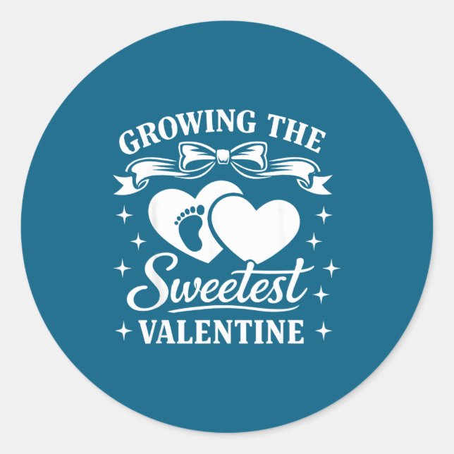 Pregnancy Announcement Growing The Sweetest Valent Classic Round Sticker (Front)