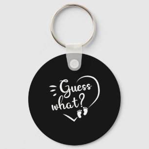 Pregnancy Announcement Guess What Key Ring