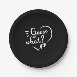 Pregnancy Announcement Guess What Paper Plate
