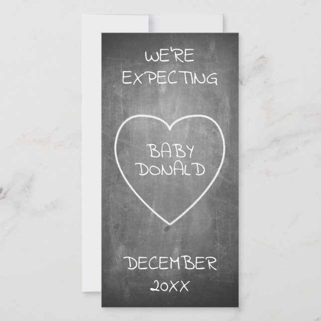 Pregnancy announcement in chalkboard style (Front)