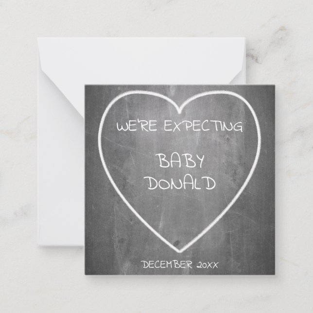 Pregnancy announcement in chalkboard style (Front)