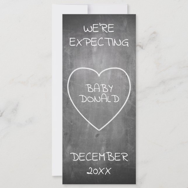 Pregnancy announcement in chalkboard style (Front)