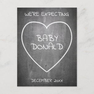 Pregnancy announcement in chalkboard style