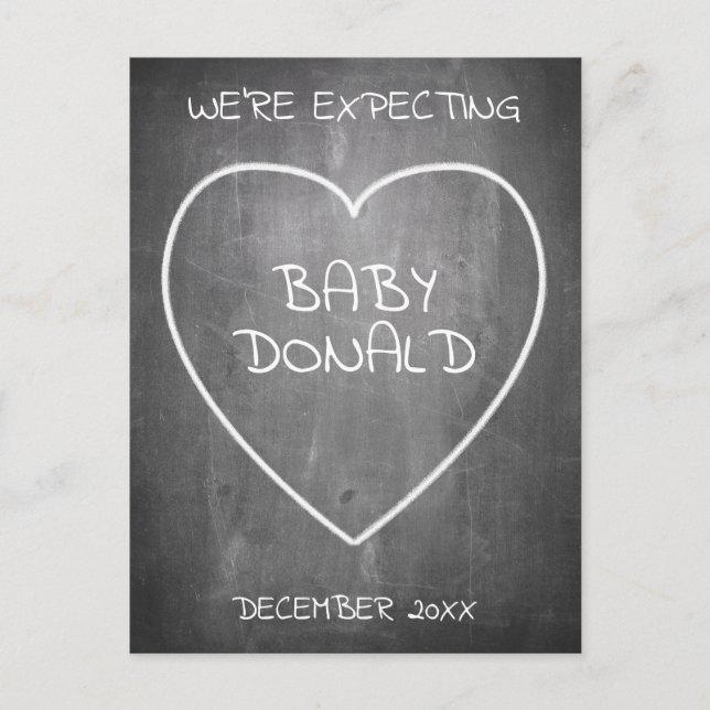 Pregnancy announcement in chalkboard style (Front)