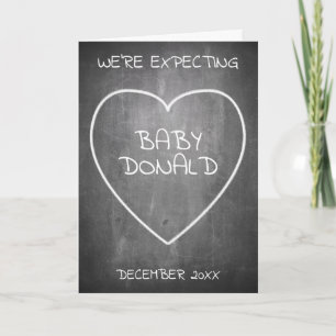 Pregnancy announcement in chalkboard style