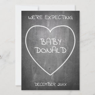 Pregnancy announcement in chalkboard style
