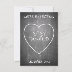 Pregnancy announcement in chalkboard style