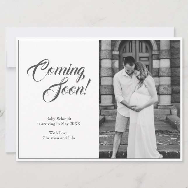 Pregnancy announcement in classic style (Front)