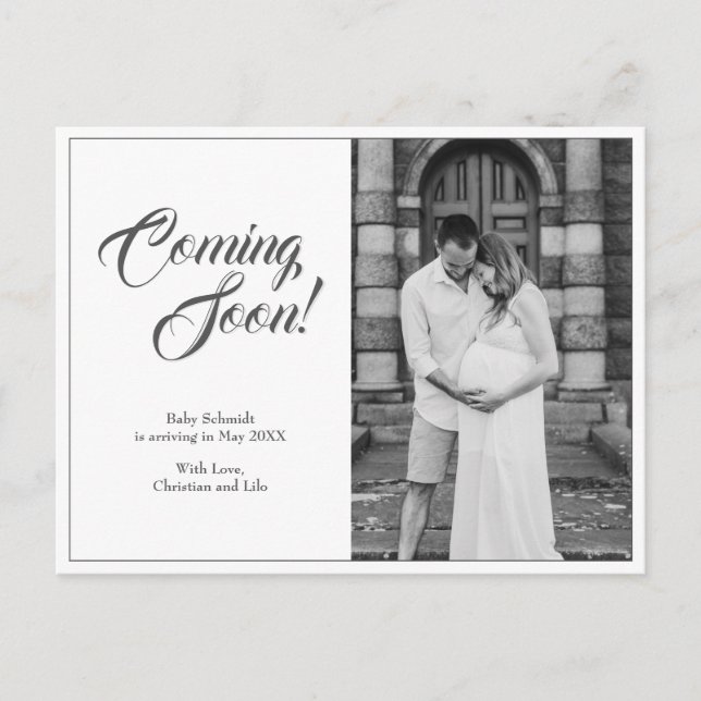 Pregnancy announcement in classic style (Front)