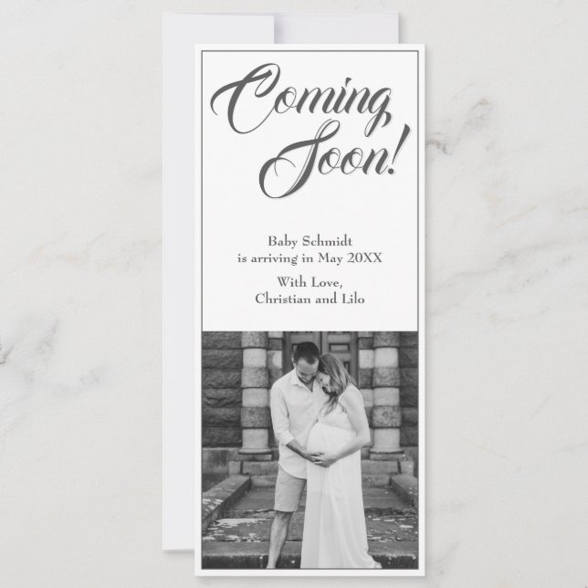 Pregnancy announcement in classic style (Front)