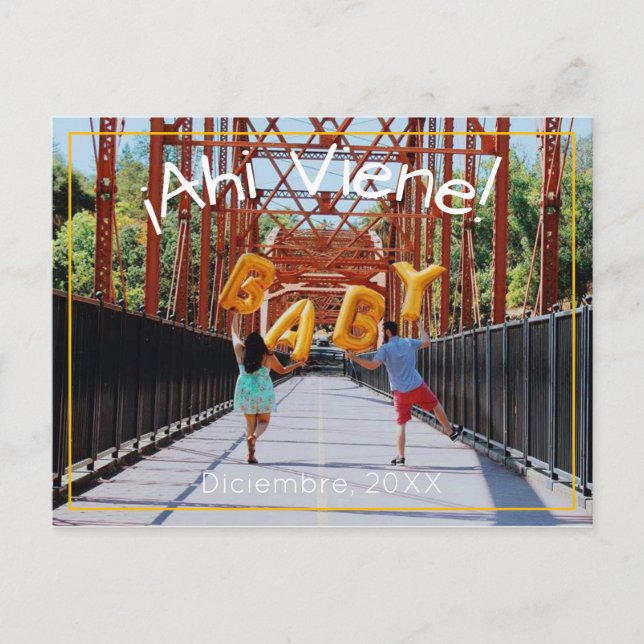 Pregnancy announcement in Spanish (Front)