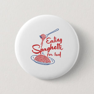 Pregnancy Announcement Italian Mum Eating Spaghett 6 Cm Round Badge