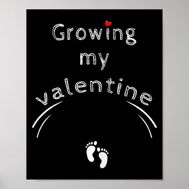 Pregnancy Announcement Mom Gift - Growing My Valen Poster (Front)