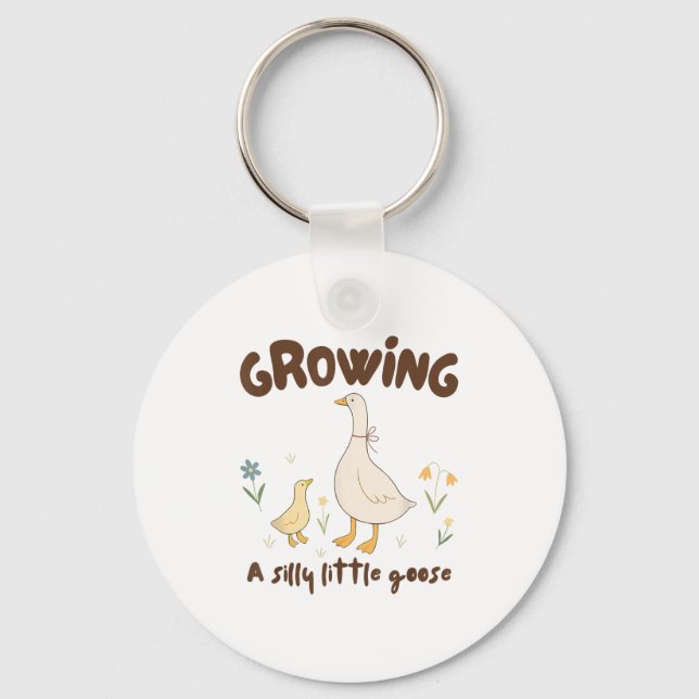 Pregnancy Announcement Mom Growing A Silly Little  Key Ring (Front)