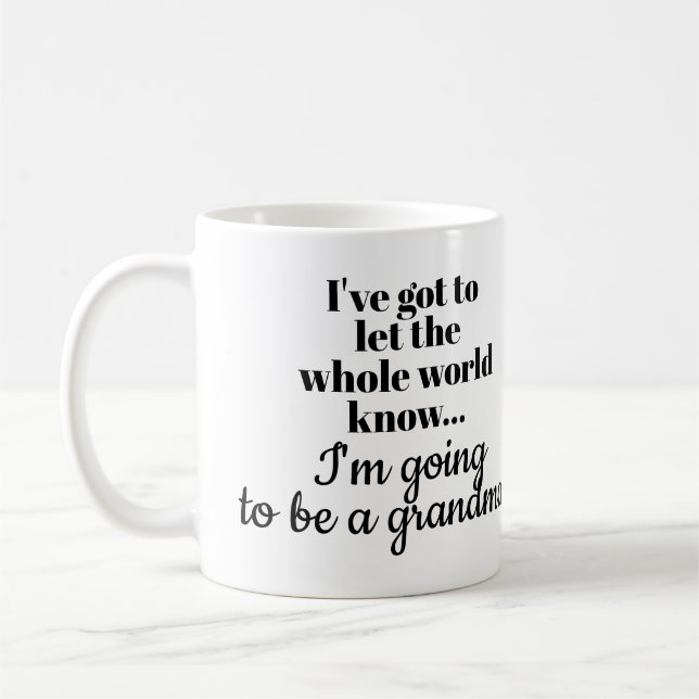 Pregnancy Announcement Mug for Grandma / Mother (Left)