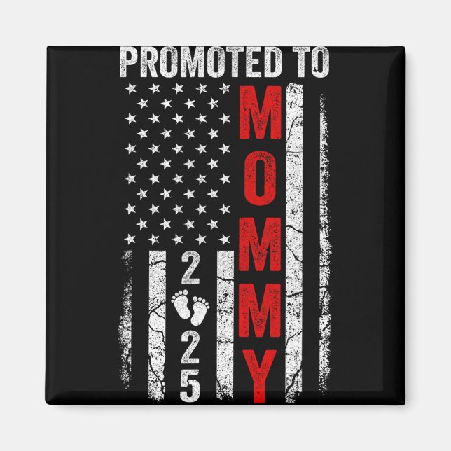 Pregnancy Announcement Mum Est 2025 Matching Patri Magnet (Front)