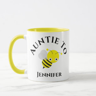 Pregnancy Announcement New Aunt Auntie Name To Bee Mug