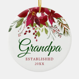 Pregnancy Announcement   New Grandpa Gift Ceramic Ornament
