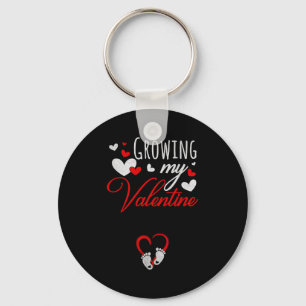 Pregnancy Announcement New Mom Growing My Valentin Key Ring