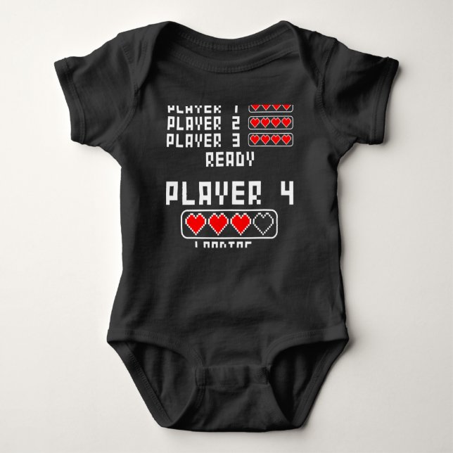 Pregnancy Announcement Player 4 Loading Baby Bodysuit (Front)